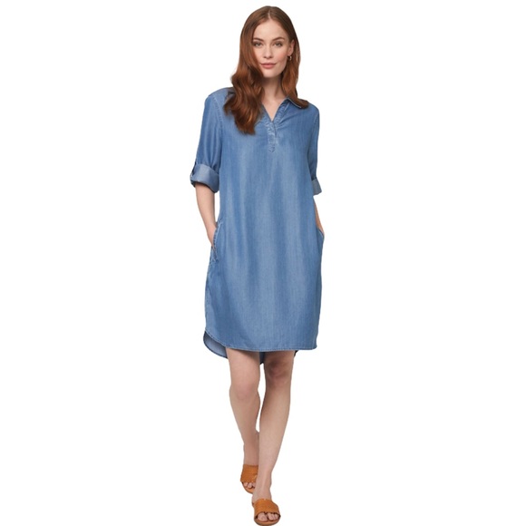 Beach Lunch Lounge Collection Tencel Denim Dress M - Picture 1 of 5